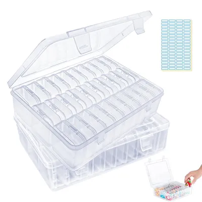 Imagen del producto de Solidchoice - Pequeñas cajas transparentes con tapa - 60 unidades - 5,5 x 5,5 x 2 cm
