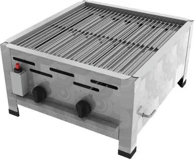 Produktbild von Gasbräter 2-flammig Edelstahl Piezozündung thermische Flammüberwachung Flüssiggas Gastronomie