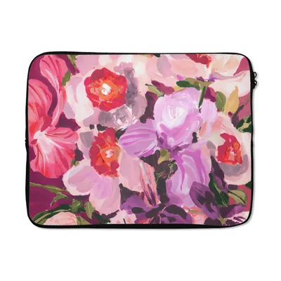 Produktbild von MuchoWow® Laptop Hülle 17 Zoll Laptoptasche Rosa - Orchidee - Blumen - Botanisch - Zipper - Schutzabdeckung
