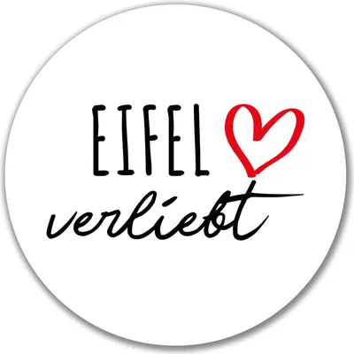 Produktbild von Huuraa Aufkleber Eifel verliebt 10cm rund Sticker Geschenkidee