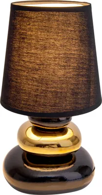 Image de Lampe de table Salon Lampe de table Chambre à coucher Céramique Tissu Noir 3045358
