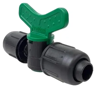 Produktbild von Kugelhahn für Tropfrohr - 16mm oder 20mm - Wasserhahn für PE-Rohre