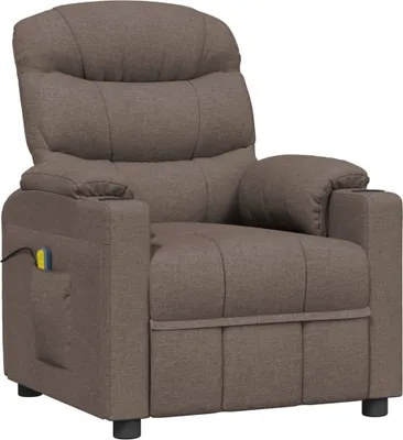 Image de vidaXL Fauteuil de massage électrique Taupe Tissu