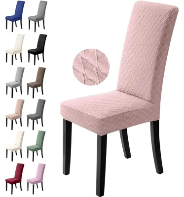 Obrázek produktu pro Sada 6 potahů na židle, elastické, univerzální, růžové