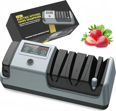 Produktbild von 5 in 1 Electric Knife Sharpener - 3 Rotation Speeds, Grey