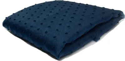 Zdjęcie produktu dla Organza z haftowanymi kropkami, granatowa, 50 x 150 cm