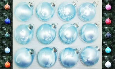 Produktbild von JACK 12x Glas Eislack Christbaumkugeln 6cm Thüringer Weihnachtskugeln Kugeln Himmelblau Eislack