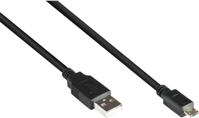 Produktbild von USB 2.0 Anschlusskabel A auf Micro B, 5m, schwarz, abgeschirmt