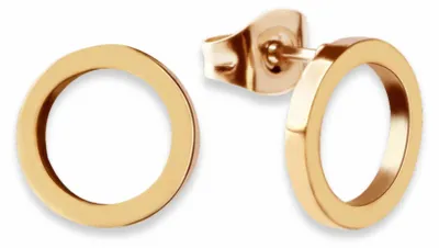 Produktbild von GD GOOD.designs Ohrstecker Kreis Gold für Damen | Runde Edelstahl Ohrringe | Wasserfest | Goldener Ohrschmuck mit 18K Vergoldung Inkl. Geschenkbox