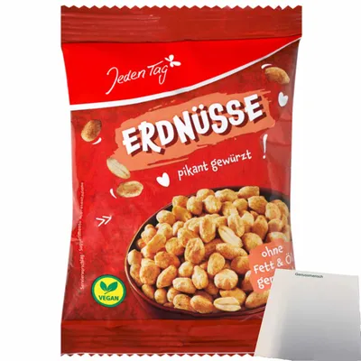 Produktbild von Jeden Tag Erdnüsse Pikant Gewürzt (150g Packung) + usy Block