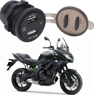 Obrázek produktu pro Duální USB nabíječka pro motocykly s relé, vodotěsná, vysoký výkon, DC12 V, pro 650 2014 až 2020