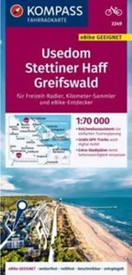 Produktbild von KOMPASS Fahrradkarte 3349 Usedom, Stettiner Haff, Greifswald 1:70.000