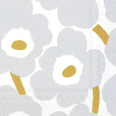 Produktbild von Servietten 25x25 cm - UNIKKO white silver