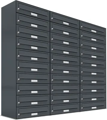 Produktbild von 30er Briefkasten Anthrazit Anlage 30 Fach Wandbriefkasten Postkasten