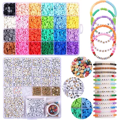 Imagen del producto de Juego de 24 cuentas de arcilla de colores para la creación de joyas