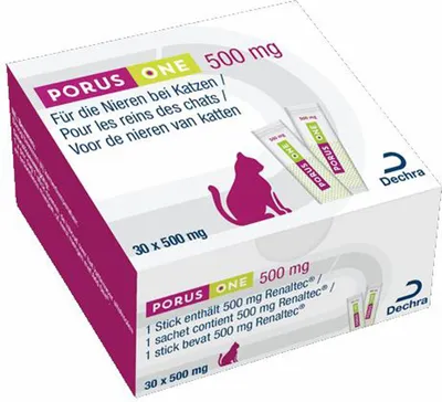 A box of cat kidney supplements.