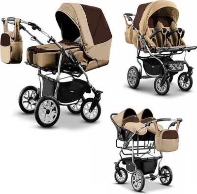 Produktbild von Zwillingskinderwagen 4 in 1 City Twin inkl. Autositze - 15 Teile -  in 19 Farben