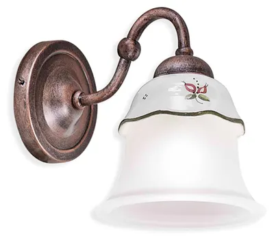 Image de Applique classique Ferrara en métal et céramique, noir dégradé cuivre, 1 lampe E14