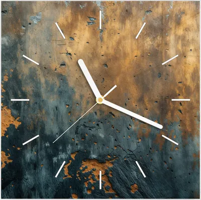 Produktbild von Wanduhr aus Glas mit Motiv verwitterte Wand- 30 x 30 cm - inkl. Aufhängesystem