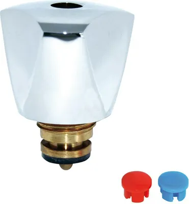 Produktbild von KIRCHHOFF Haubengriff, Chrom, 1/2,mit Oberteil, Markierung blau