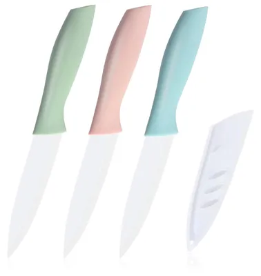 Keramikmesser-Set, 3-teilig, 10 cm, Obstmesser, bunt