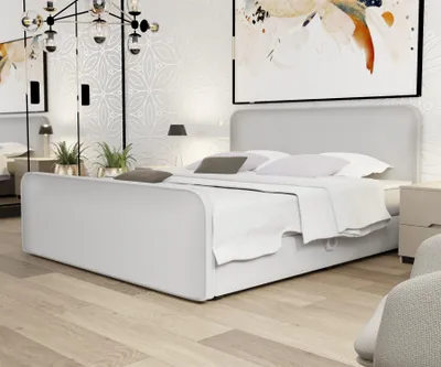 Produktbild von Boxspringbett Schlafzimmerbett MABEL 200x200cm Stoff Brooklyn Fog