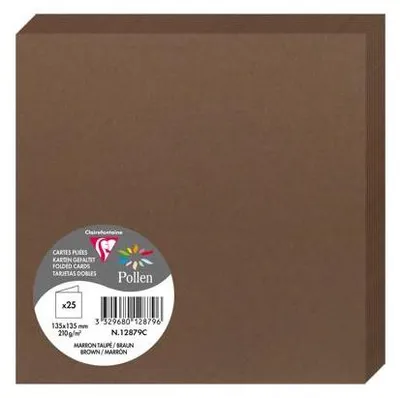 Produktbild von Clairefontaine 12879C, Standard-Grußkarte, Graubraun, 210 g/m², 135 mm, 135 mm, Frankreich