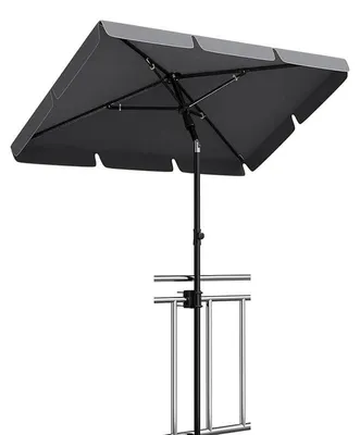 Immagine prodotto di Ombrellone da spiaggia, protezione UV, altezza regolabile, grigio