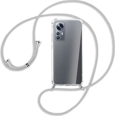 Produktbild von Handykette Backcover-Schutzhülle mit Band (Metall silberfarben) für Xiaomi 12 - silbergrau