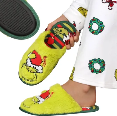 Produktbild von Grinch ANTI-RUTSCH-Hausschuhe für Damen, WEIHNACHTS-Hausschuhe, WARM 42/43 EU