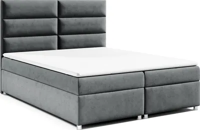 Produktbild von Best for Home Boxspringbett mit Bettkasten Trinity K-4 Bonellfederkern inkl. Topper, mit Lieferung, Aufbau & Entsorgung 140x200-Graphit
