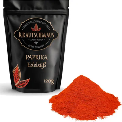 Produktbild von 120g Paprikapulver gemahlen edelsüß von Krautschmaus, schonend getrocknet, voller Geschmack
