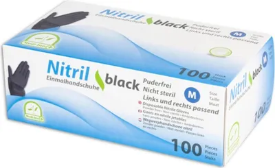 Produktbild von Medi-Inn Nitrilhandschuhe - schwarz - Gr. L - 1000 Einmalhandschuhe