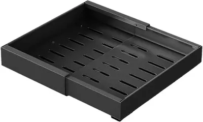 Obrázek produktu pro Úložný prostor do kuchyňské skříňky – výsuvný košík na koření, rozměry 32–52 cm – nastavitelná šířka a výška – nerezová ocel – montáž bez vrtání – úsporný organizér – černá barva