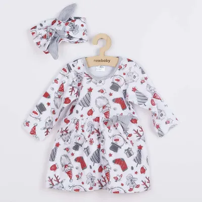 Produktbild von Baby Baumwollkleid mit Stirnband New Baby Christmas, Gr. 68 (4-6m)
