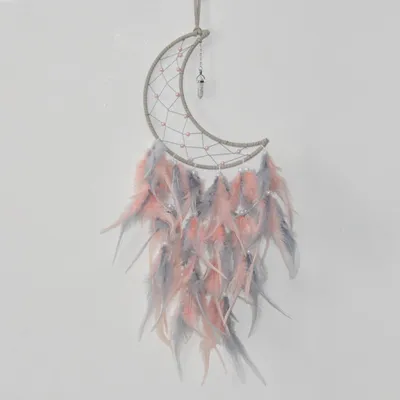 Image de Solidchoice - Attrape-rêves fait à la main, avec des plumes colorées et un pendentif turquoise