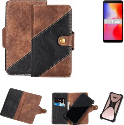 Produktbild von K-S-Trade Handy Hülle Schutz Hülle Schutzhülle Bookstyle Case kompatibel mit Xiaomi Redmi 6 Pro Handy Cover Hülle Schutztasche 1x