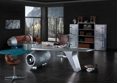 Produktbild von Flugzeug Flügel Schreibtisch Bürotisch Tisch Aviator Design Luxus Möbel Tische
