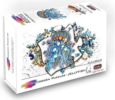 Produktbild von Buntes Holzpuzzle – Qualle, 106 Teile