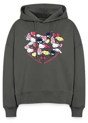 Produktbild von Spreadshirt Hello Kitty And Friends Ballons Frauen Boxy Organic Hoodie, M, Anthrazit