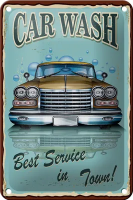 Produktbild von Blechschild Retro 12x18cm Car Wash best service in town