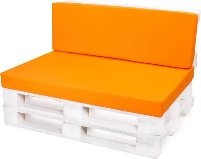 Image de Coussin pour meubles en palettes 120x80 / 120x50cm | Coussin de palette orange | Coussin de siège pour europalettes | Coussin de siège pour meubles en palettes