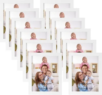 Image de Lot de 12 cadres photo - cadre blanc - 15 x 20 cm