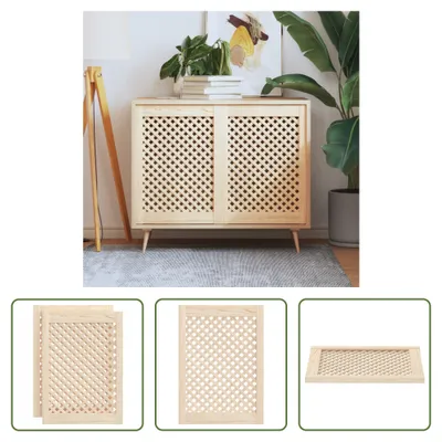 Immagine prodotto di The Living Store Armadio ad ante 2 pz. Design a reticolo 49,5x69 cm in legno di pino massiccio