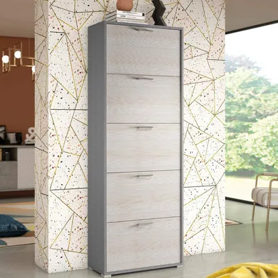 Produktbild von Dmora Schuhschrank Surfinia 67x28x183 cm Braun 30 Paar, 10 Fächer