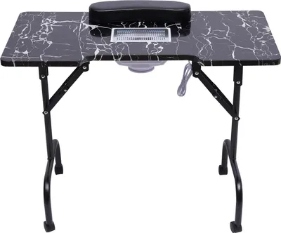 Produktbild von Mobiler Nageltisch - Klappbarer Maniküretisch mit Staubabsaugung 220V - Rollbarer Arbeitstisch für Nagelstudio und Zuhause - 90×40×72 cm