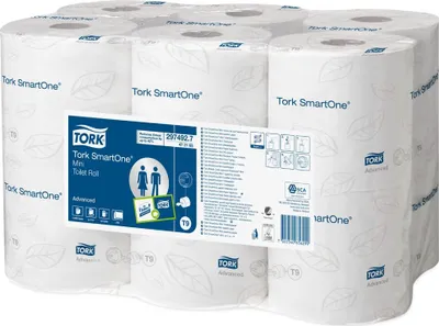 Produktbild von TORK Toilettenpapier SmartOne® T9 Mini 2-lagig, 12 Rollen