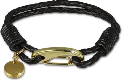 Produktbild von SilberDream Armband Leder -gegerbtes Rindsleder- schwarz Damen Herren LAP514S