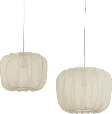 Produktbild von Light & Living - Hängelampe Plumeria – Sand – Set Ø40+Ø50 cm Hängelampe - Esstischlampe - Wohnzimmerlampe - Schlafzimmerlampe - Wohnzimmer