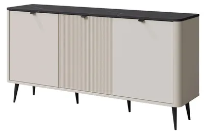 Immagine prodotto di Credenza Marly cassettiera 160x40x82cm colore selezionabile 3 ante, cashmere / pietra grigia